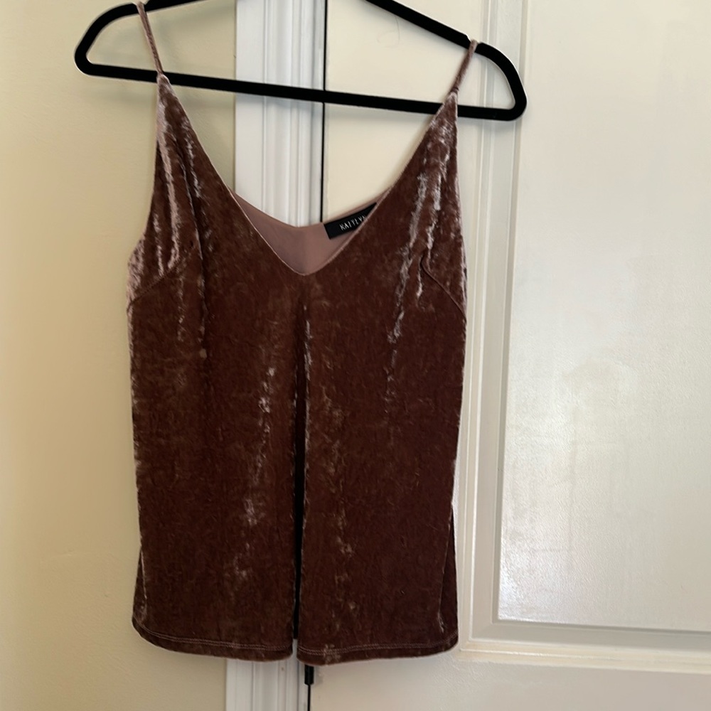 Kaitlin pretty velvet blouse in excellent condition.  Verify nice color.